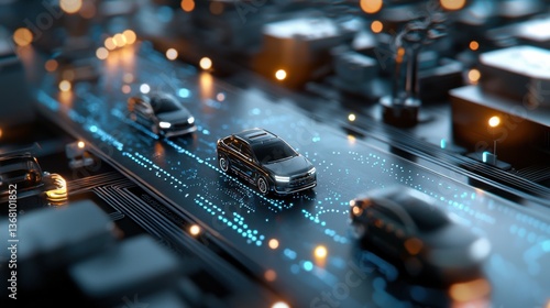 Wallpaper Mural Futuristic aerial view of a highly advanced logistics city with interconnected transportation networks, modern architecture. Torontodigital.ca