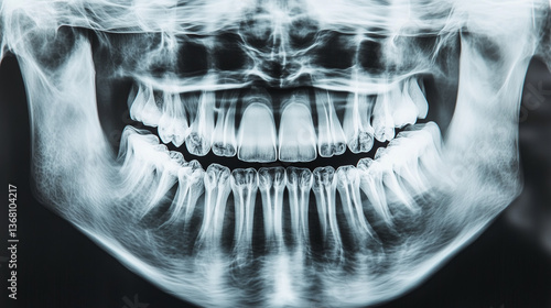 Obraz na płótnie x-ray of the mouth showing all the teeth, dentistry w salonie