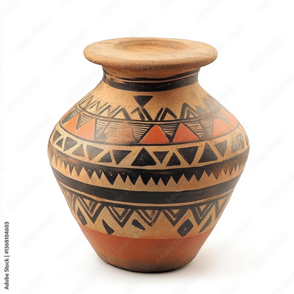 Traditional Handmade Ceramic Pot with Intricate Patterns and Colors Traditional Handmade Ceramic Pot with Intricate Patterns and Colors
