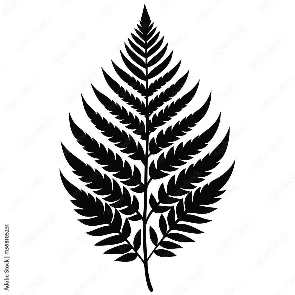 Fototapeta premium silhouette vector of tribal fern leaf
