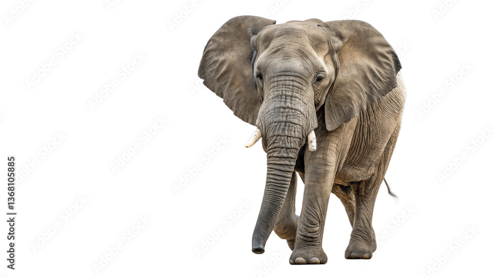 Obraz premium A majestic elephant standing tall with a transparent background 