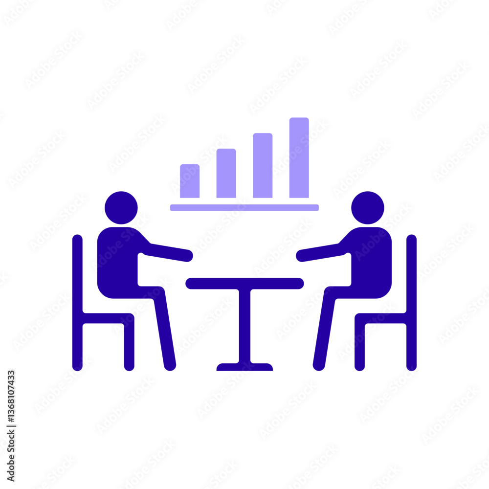 Icon a meeting, isolated against a clean background. Icon a meeting, isolated against a clean background.
