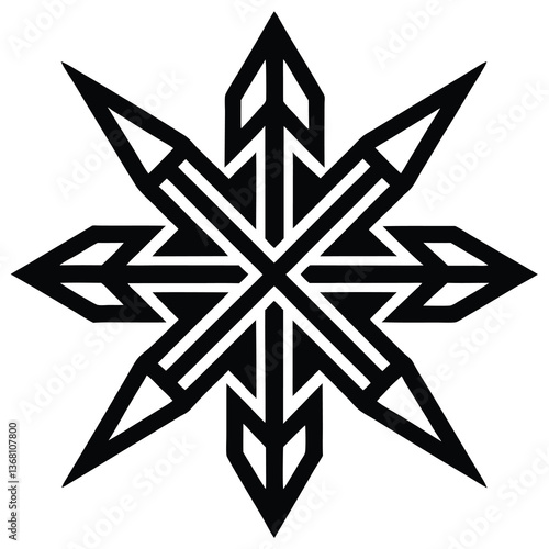 vector of a cross hatched tribal pattern