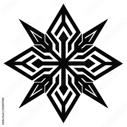 silhouette vector of cross hatched tribal pattern