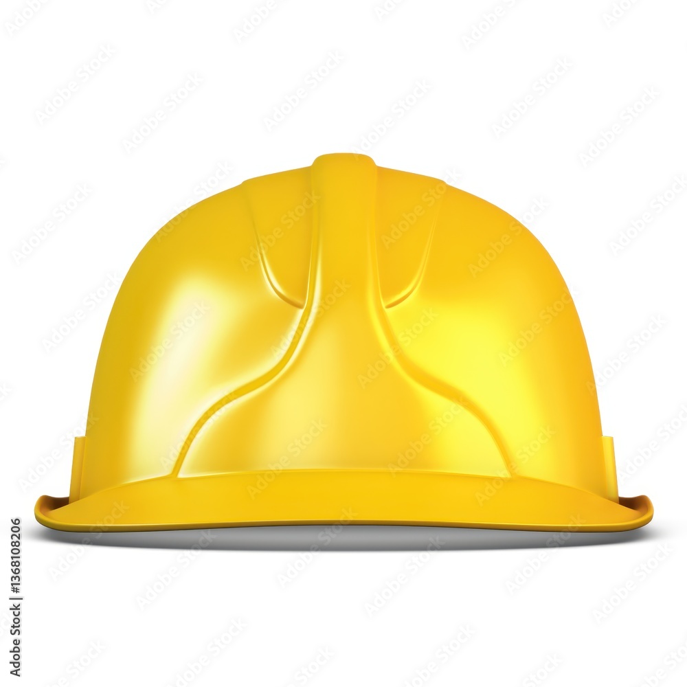 Fototapeta premium Illustration 3D Hard Hat Yellow on White Background