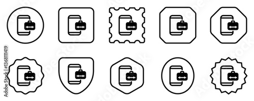 Editable job search app, briefcase, phone, online portfolio vector icon. Business, work, office. Part of a big icon set family. Perfect for web and app interfaces, presentations, infographics, etc