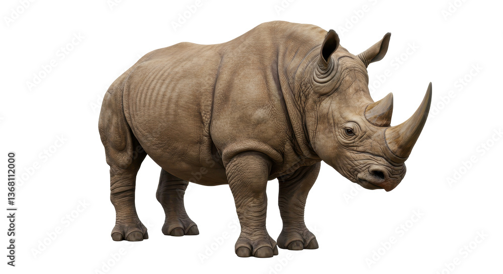 Obraz premium Isolated Rhinoceros Standing