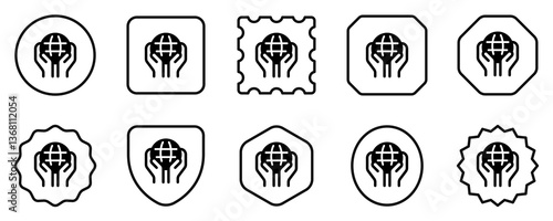 Editable hand holding earth, environment care, save the earth vector icon. Ecology, eco-friendly. Part of a big icon set family. Perfect for web and app interfaces, presentations, infographics, etc