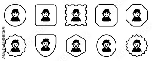 Editable person boy wearing t-shirt avatar vector icon. User, profile, identity, persona. Part of a big icon set family. Perfect for web and app interfaces, presentations, infographics, etc