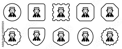 Editable person with army buzz flattop haircut avatar vector icon. User, profile, identity, persona. Part of a big icon set family. Perfect for web and app interfaces, presentations, infographics, etc