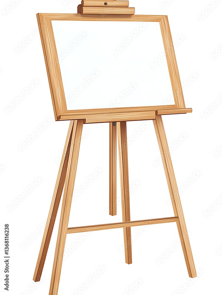 Blank Wooden Easel with Studio Setup. Blank Wooden Easel with Studio Setup.