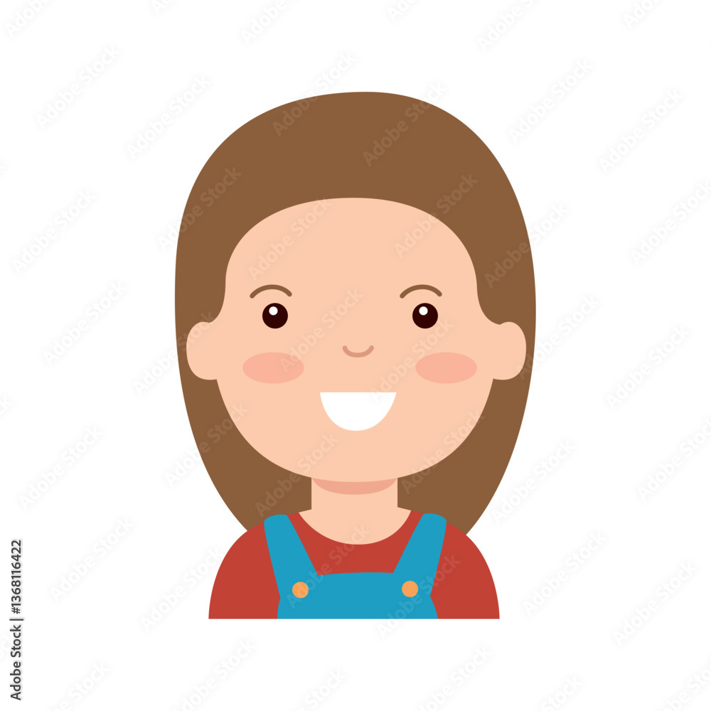 Vector image of a woman's face icon with a white background Vector image of a woman's face icon with a white background