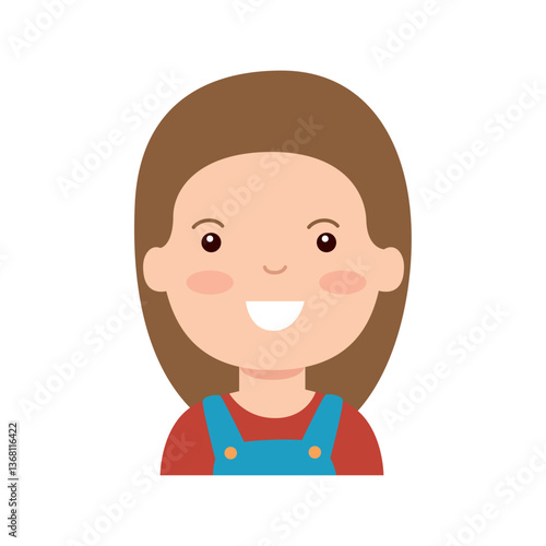 Wallpaper Mural Vector image of a woman's face icon with a white background Torontodigital.ca