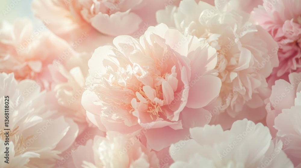 Romantic pastel peony background with subtle creamy pink hues. Romantic pastel peony background with subtle creamy pink hues.