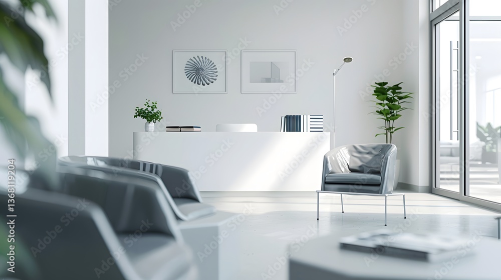 Fototapeta premium Serene and Sophisticated Medical Office Interior with Minimalist Furnishings