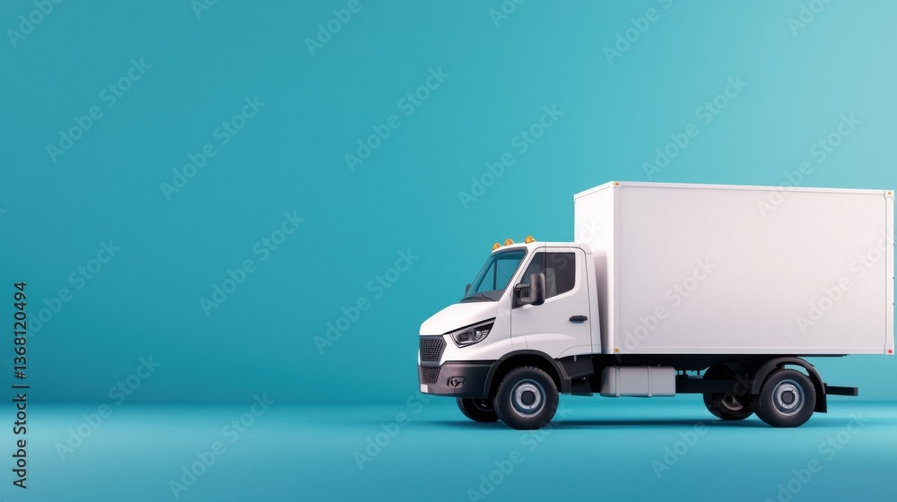 Minimalist and clean logistics banner design featuring a white cargo truck on a simple neutral background. Conveying the concept of efficient transportation, delivery, and supply chain management. Minimalist and clean logistics banner design featuring a white cargo truck on a simple neutral background. Conveying the concept of efficient transportation, delivery, and supply chain management.
