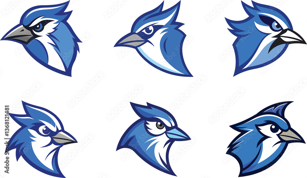 Naklejka premium Blue Jay head mascot logo design vector