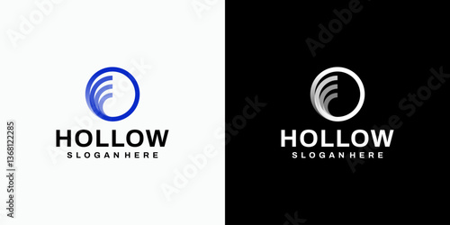 Connection circle vector logo design with modern, simple, clean and abstract style. Icon for business, technology, communication and personal branding.