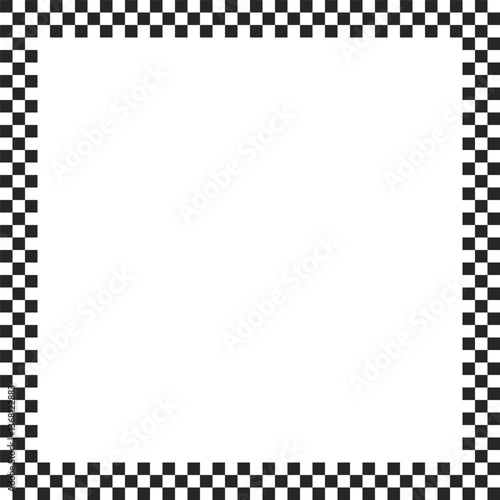 Square checkerboard frame vector illustration. Photo or picture template.