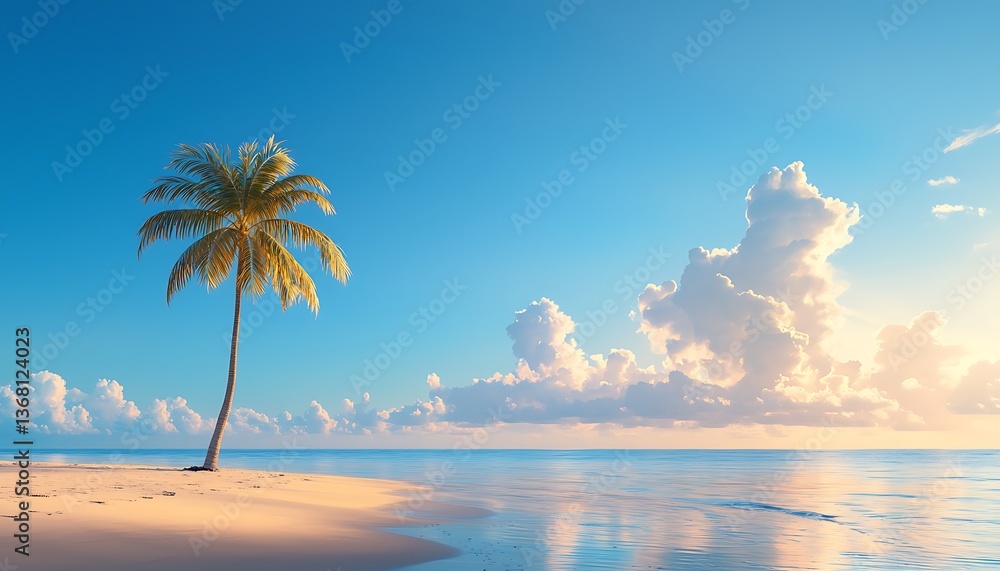 Obraz premium Tropical Beach Sunrise Scene