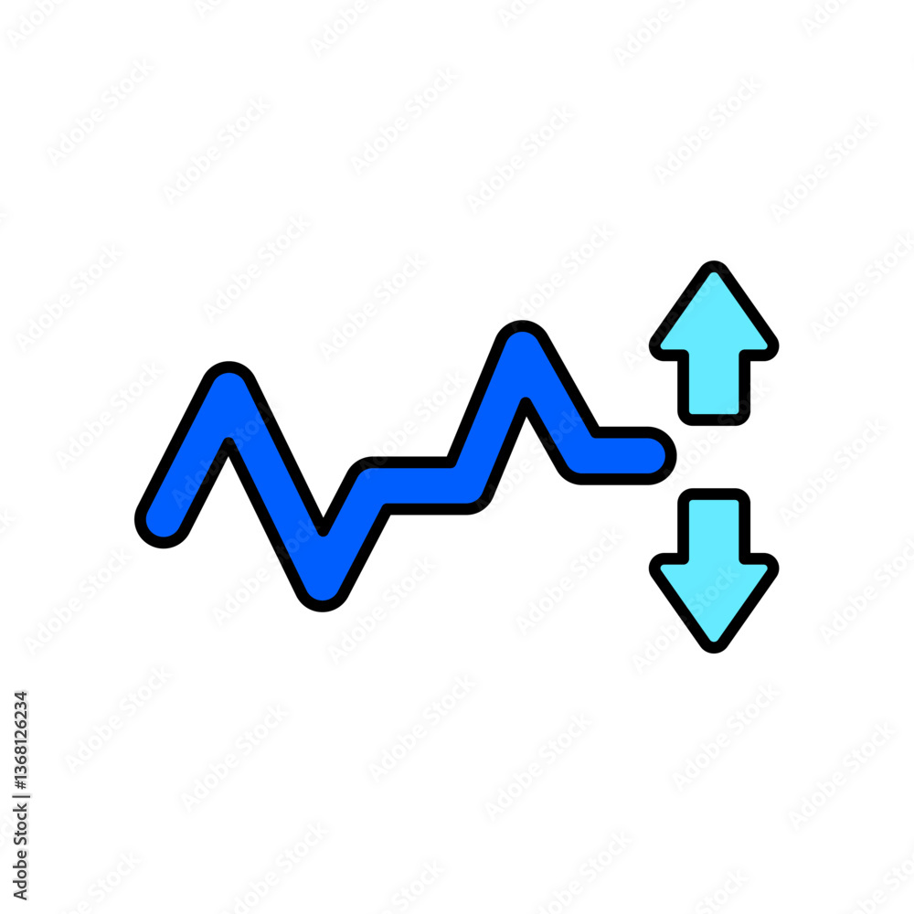 Icon a volatility, isolated against a clean background. Icon a volatility, isolated against a clean background.