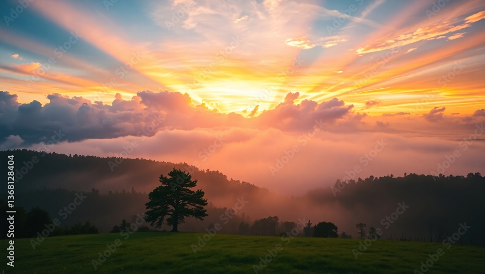 Fototapeta premium sunrise over the mountains