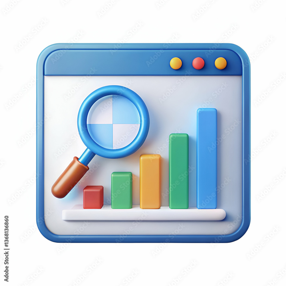 magnifying glass and graph magnifying glass and graph
