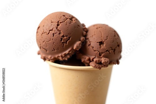 Wallpaper Mural Rich chocolate ice cream scoops in a cup close up Torontodigital.ca