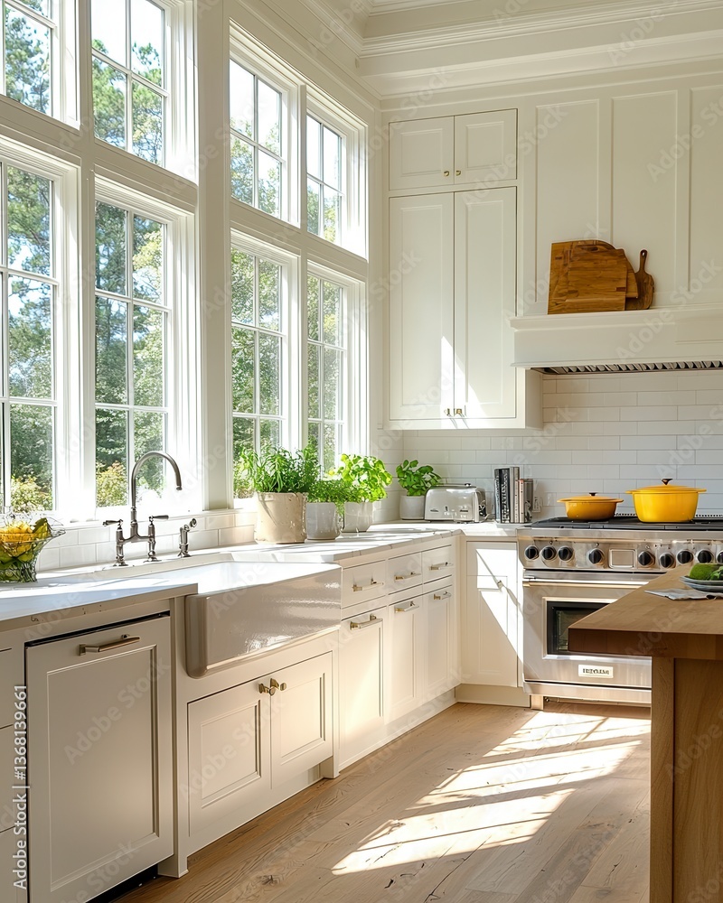 Bright and Modern Kitchen with Large Windows and Natural Light Bright and Modern Kitchen with Large Windows and Natural Light