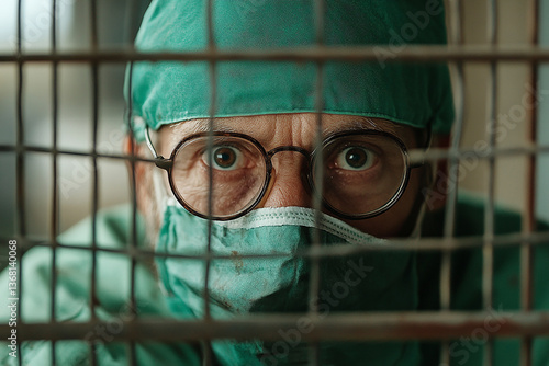 a doctor behind the cage