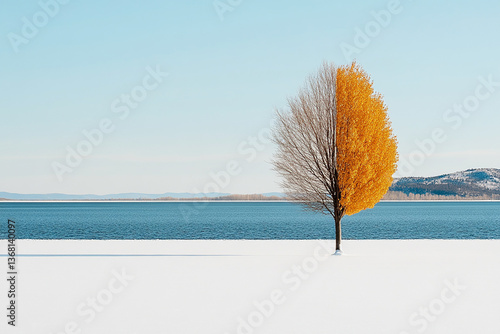lonely tree in the snow
