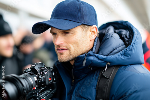 videographer with camera