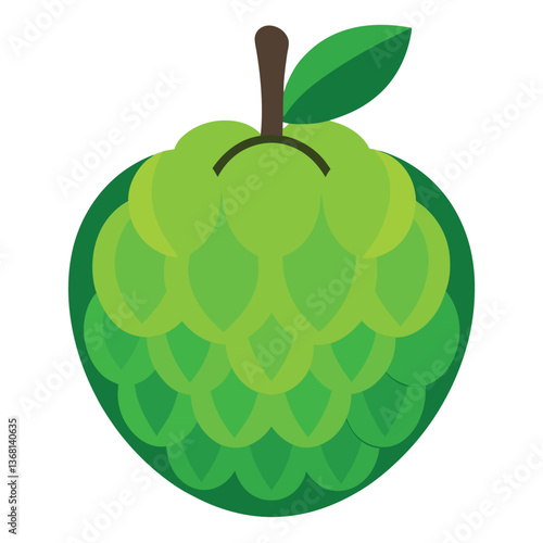 custard apple fruits vector art-illusion 