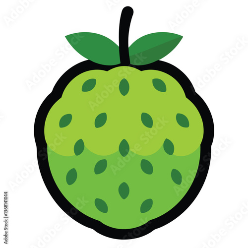 custard apple fruits vector art-illusion 