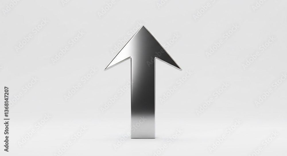 Sleek metallic arrow points upward subtly. AI Generated Sleek metallic arrow points upward subtly. AI Generated