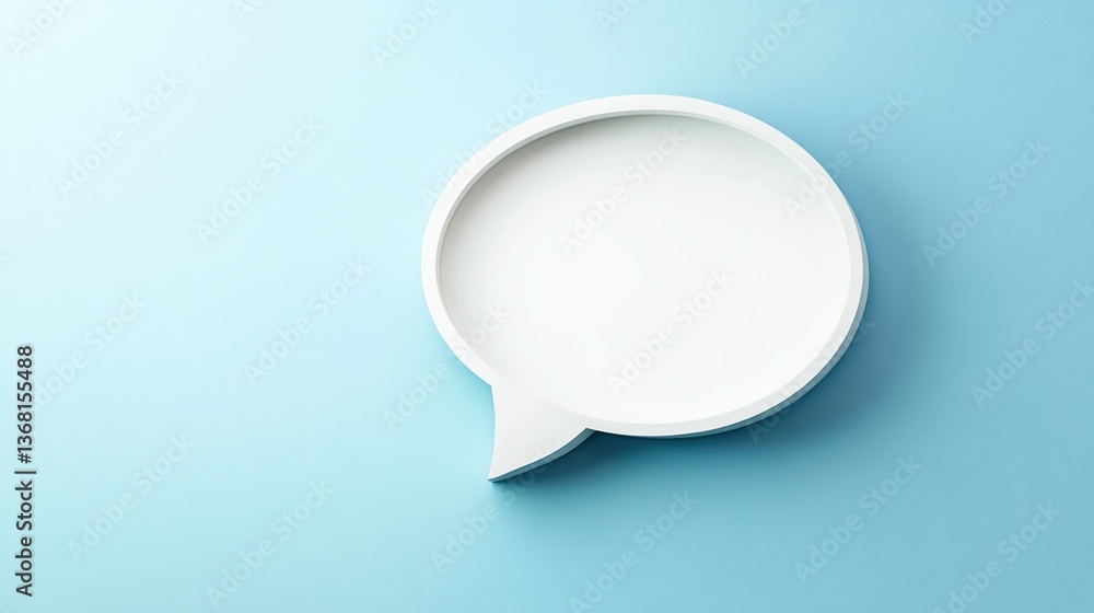 Abstract white speech bubble on a blue gradient, symbolizing clear communication and modern simplicity. Abstract white speech bubble on a blue gradient, symbolizing clear communication and modern simplicity.