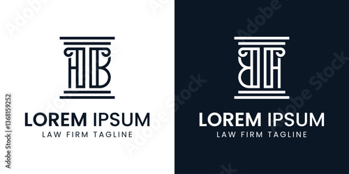 Letters AB and BA Pillar Logo, for business related to lawyer with BA or AB initials