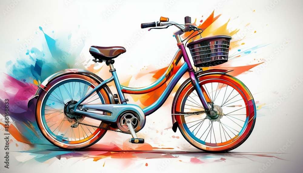 Fototapeta premium bicycle cyclist bike on a isolated on white background generative ai