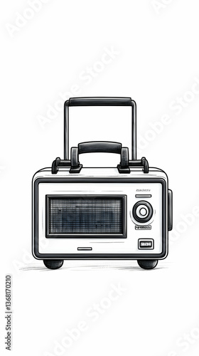 Portable retro-styled oven with handle