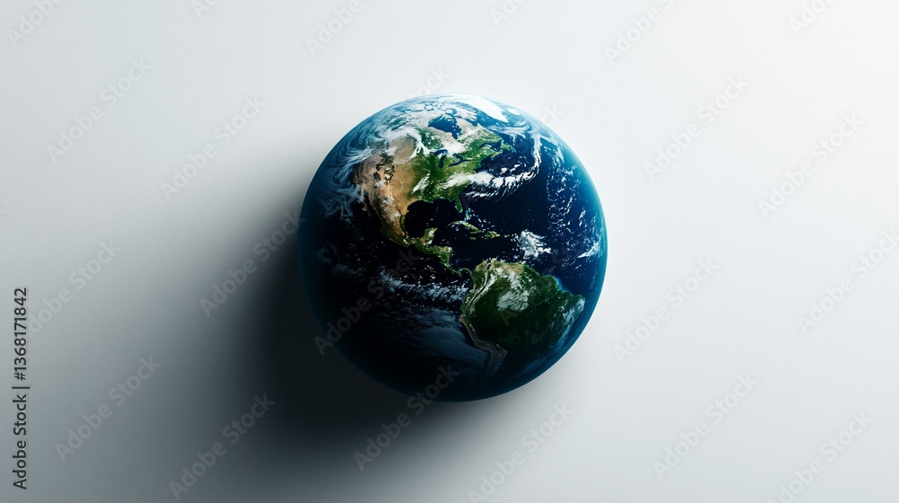Fototapeta premium Dramatic Earth Illustration, a Global Perspective on a Clean Background