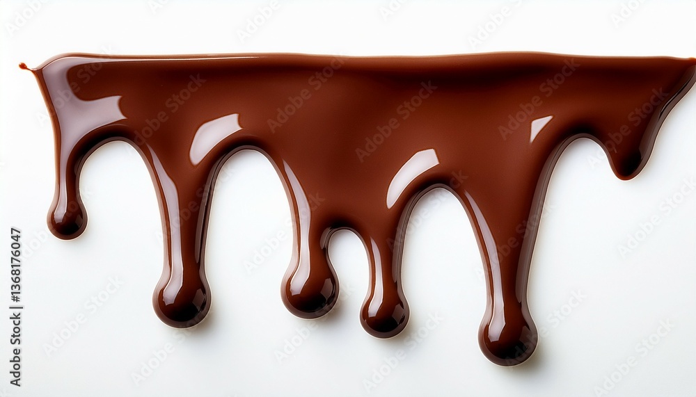 melted chocolate dripping on white background melted chocolate dripping on white background