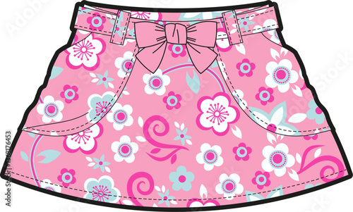 Cute Children's Skirts with Floral and Bow Designs