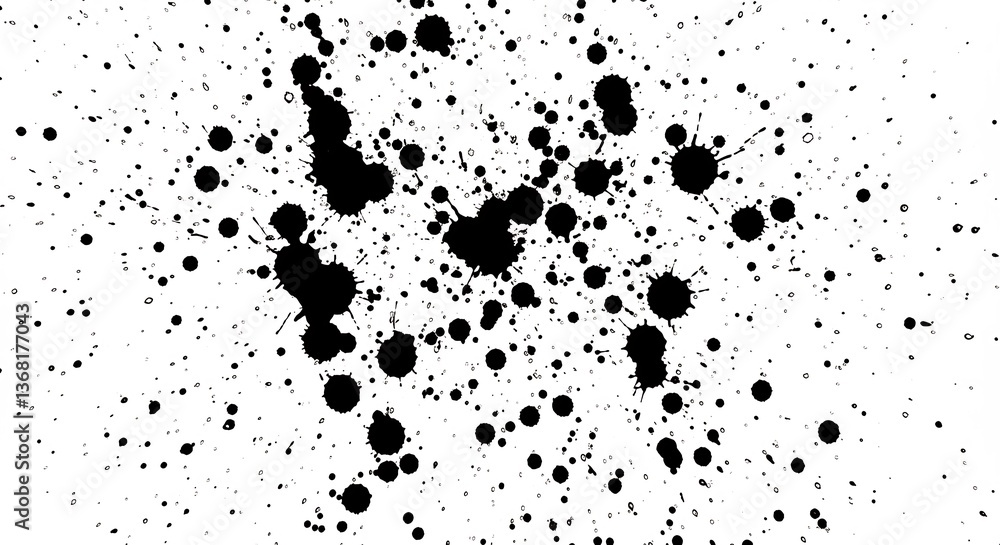 Abstract Ink Splatter Dramatic Black White Design. AI Generated Abstract Ink Splatter Dramatic Black White Design. AI Generated