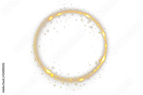 Modern magic witchcraft circle with runes. Ethereal fire portal sign with strange flame spark. Decor elements for magic doctor, shaman, medium. Luminous trail effect on transparent background.