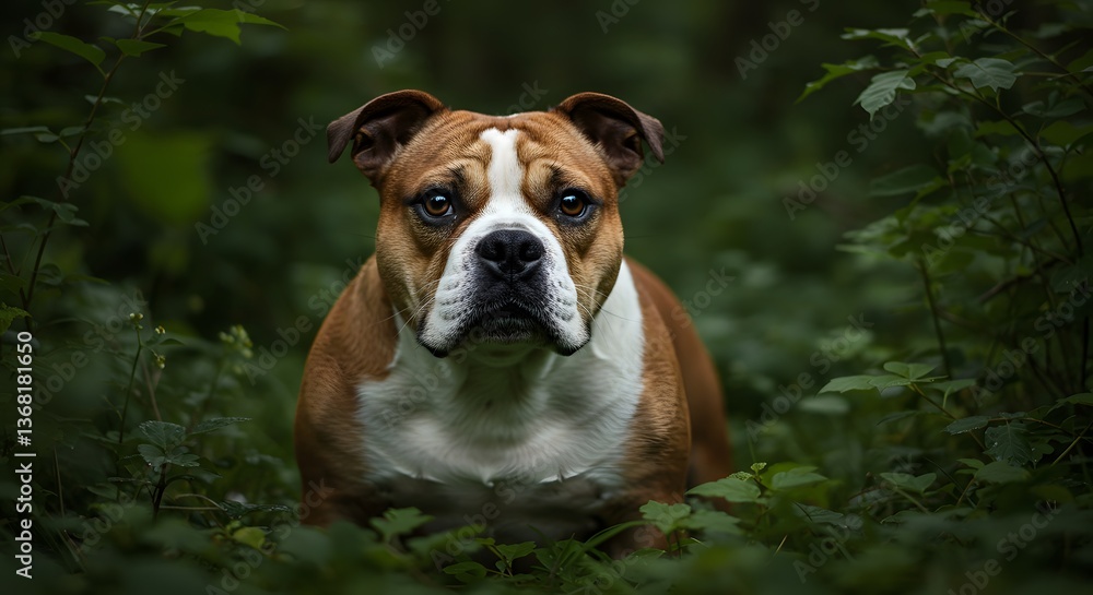 Obraz premium Bulldog in the forest.