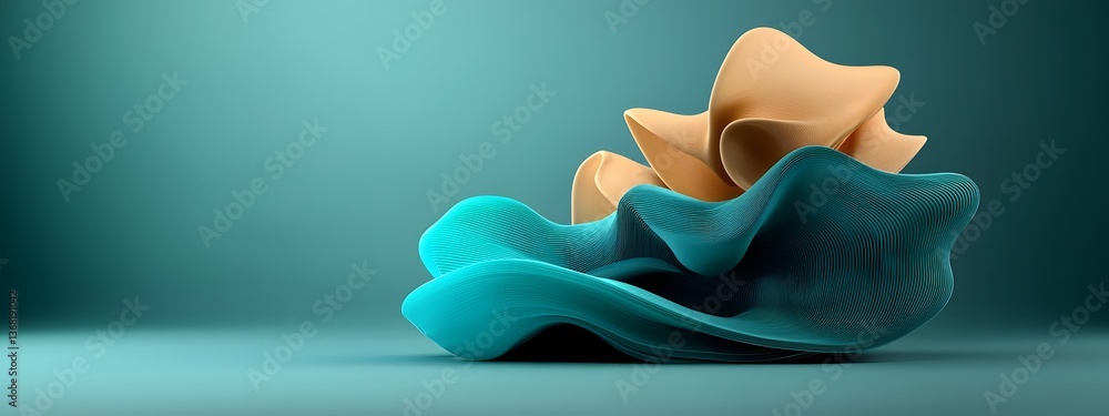Sweeping luminescent digital waveforms in vibrant shades of azure and indigo undulating over a sleek monochromatic backdrop suggestive of advanced computational processes Seamless