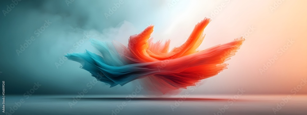 Swirling azure energy fields and shimmering luminescent tendrils intertwine with prismatic geometric fractal structures