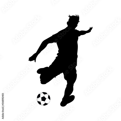 Football league banner design with soccer ball. Soccer or football player hitting ball. Soccer Banner Template design Vector.