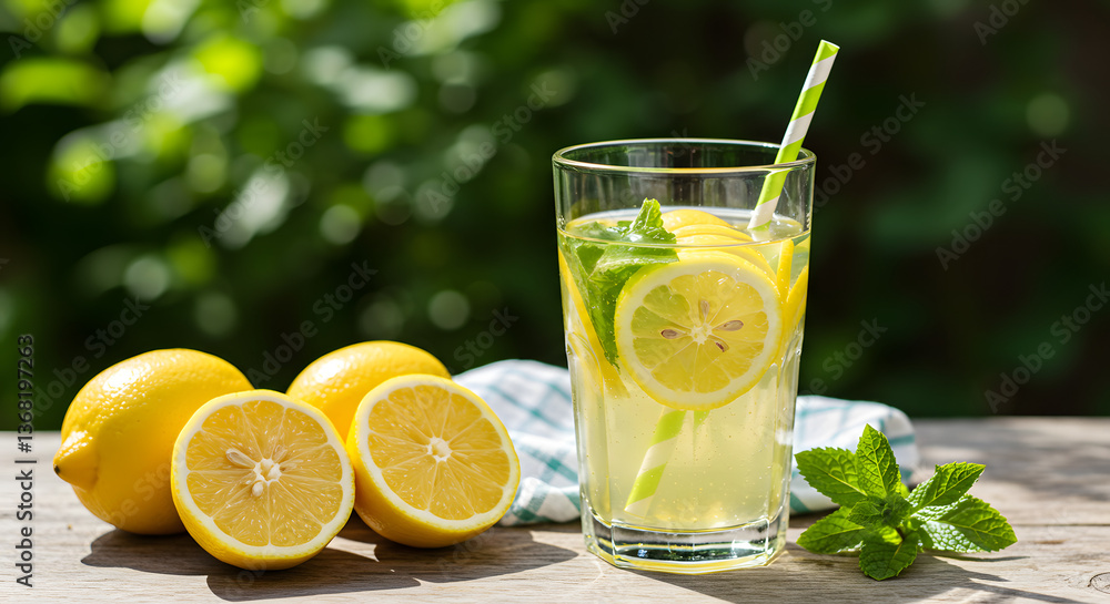 Fototapeta premium Cool and Zesty Lemonade: Perfect Summer Drink