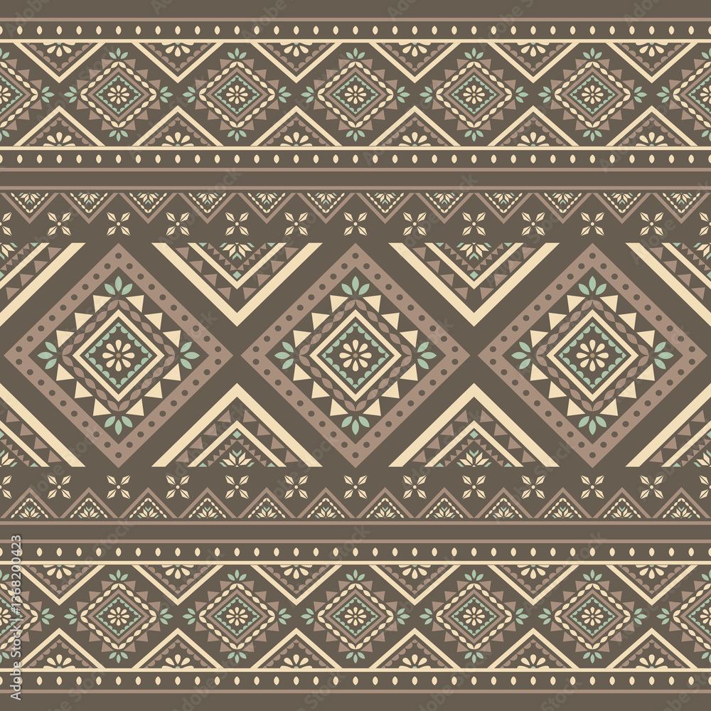 Ancient echoes floral Aztec geometric abstract seamless pattern southwest Navajo Native American tribal ethnic modern colorful for textile printing Ancient echoes floral Aztec geometric abstract seamless pattern southwest Navajo Native American tribal ethnic modern colorful for textile printing